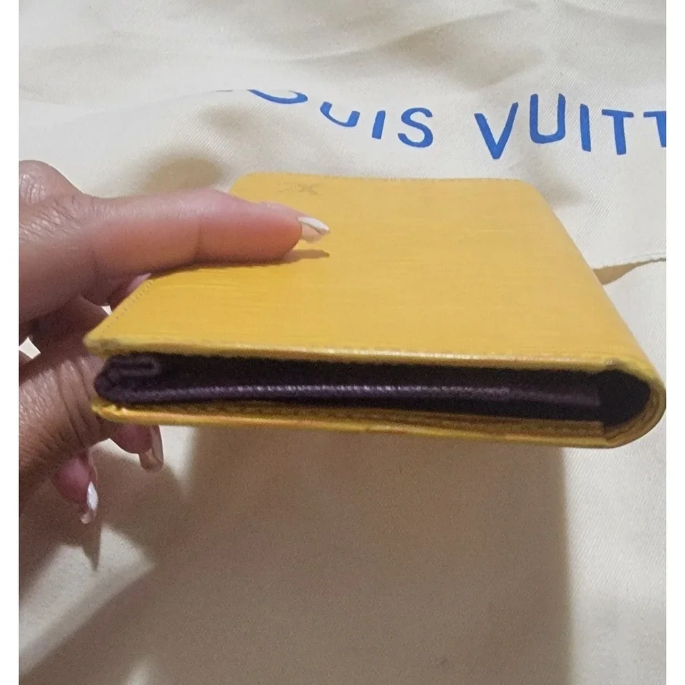 Louis Vuitton Yellow‎ Epi Leather Yen Long Wallet Purple Interior Made in Spain